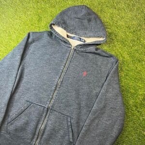 Polo Ralph Lauren navy with red pony zip up hoodie